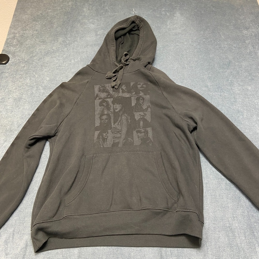 Taylor Swift The Eras Tour Concert Hoodie Womens Medium Black Raglan Sleeve